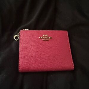 Coach Fuchsia Leather Card Holder
